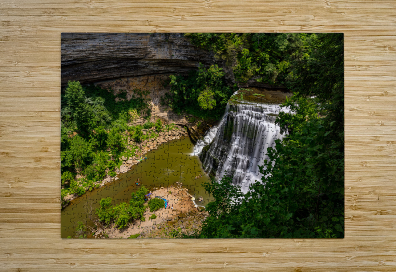 Burgess Falls waterfall in Tennessee in summer Steve Heap Puzzle printing