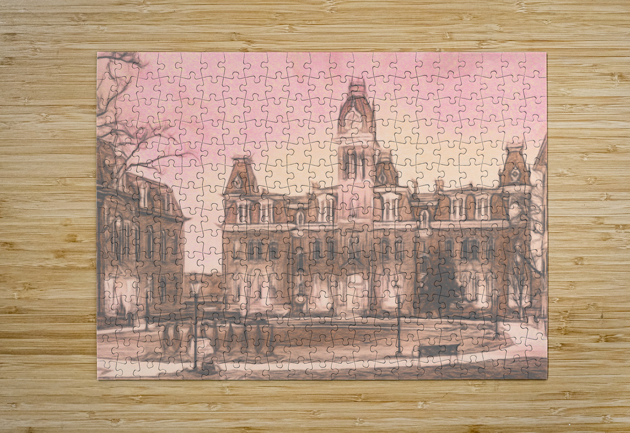 Woodburn Hall at West Virginia University in sepia tint Steve Heap Puzzle printing