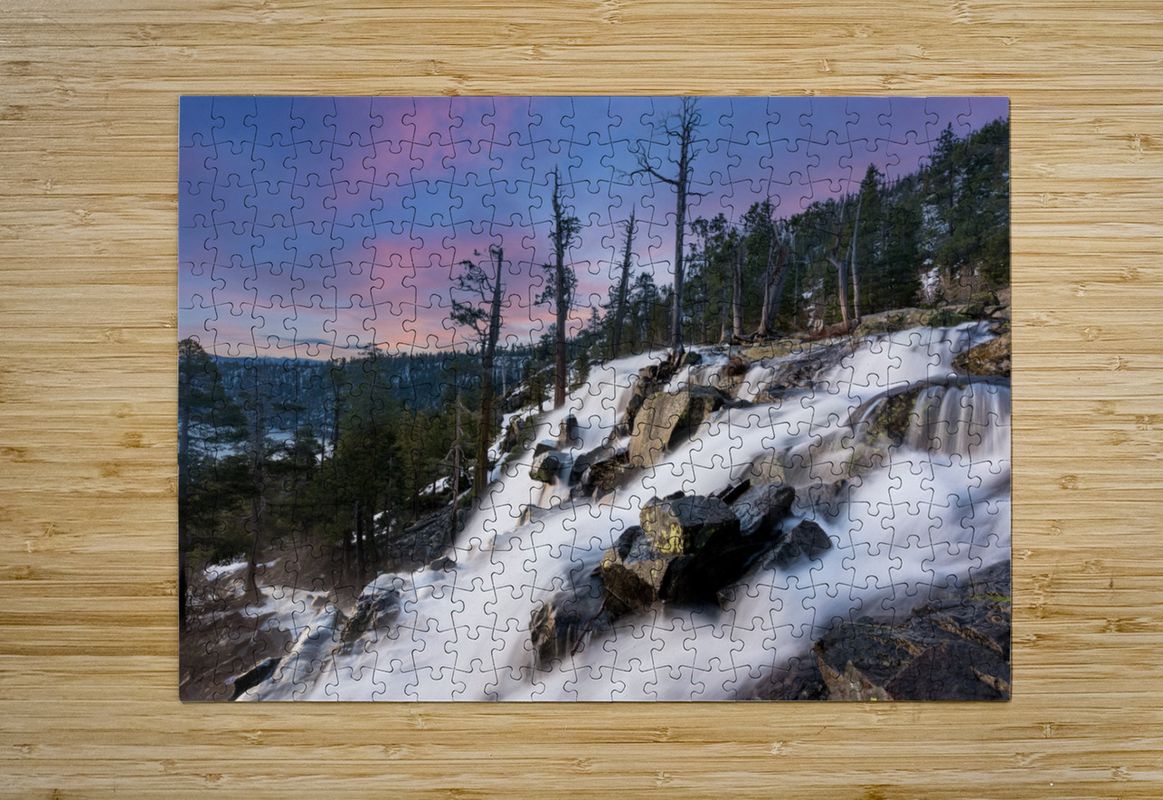 Sunrise over Lower Eagle Falls Lake Tahoe  HD Metal print with Floating Frame on Back