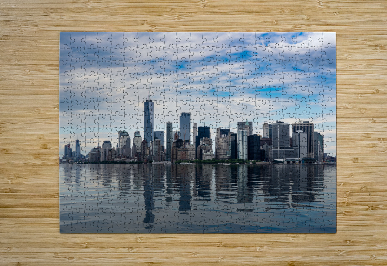 Panorama of Manhattan with calm artificial water  HD Metal print with Floating Frame on Back
