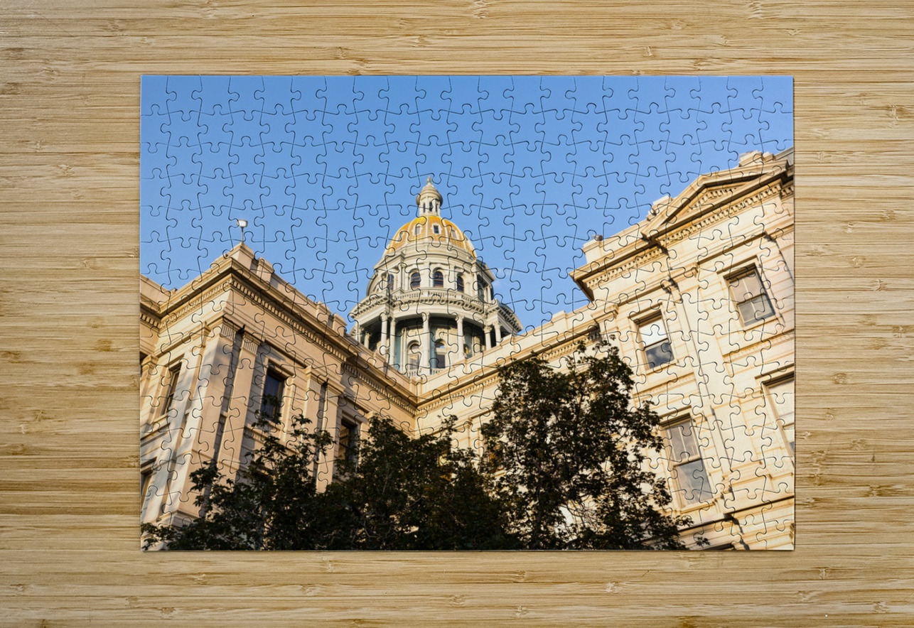 Gold covered dome of State Capitol Denver  HD Metal print with Floating Frame on Back