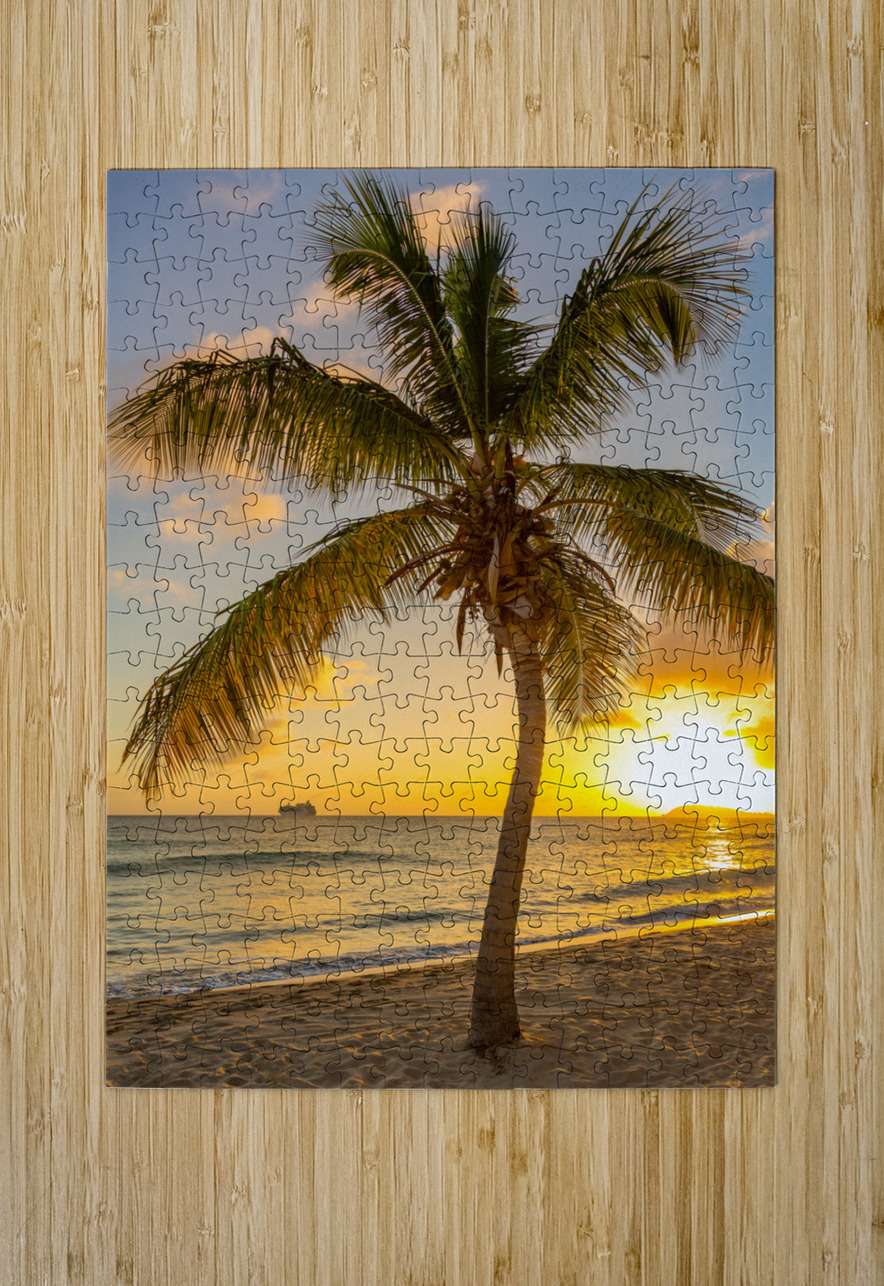 Cruise ship leaves St Thomas Steve Heap Puzzle printing