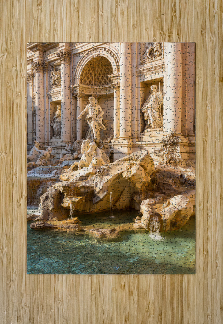 Trevi fountain details in Rome Italy  HD Metal print with Floating Frame on Back
