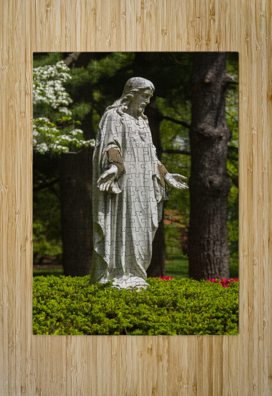 Statue Jesus at Cabrini College Pennsylvania  HD Metal print with Floating Frame on Back