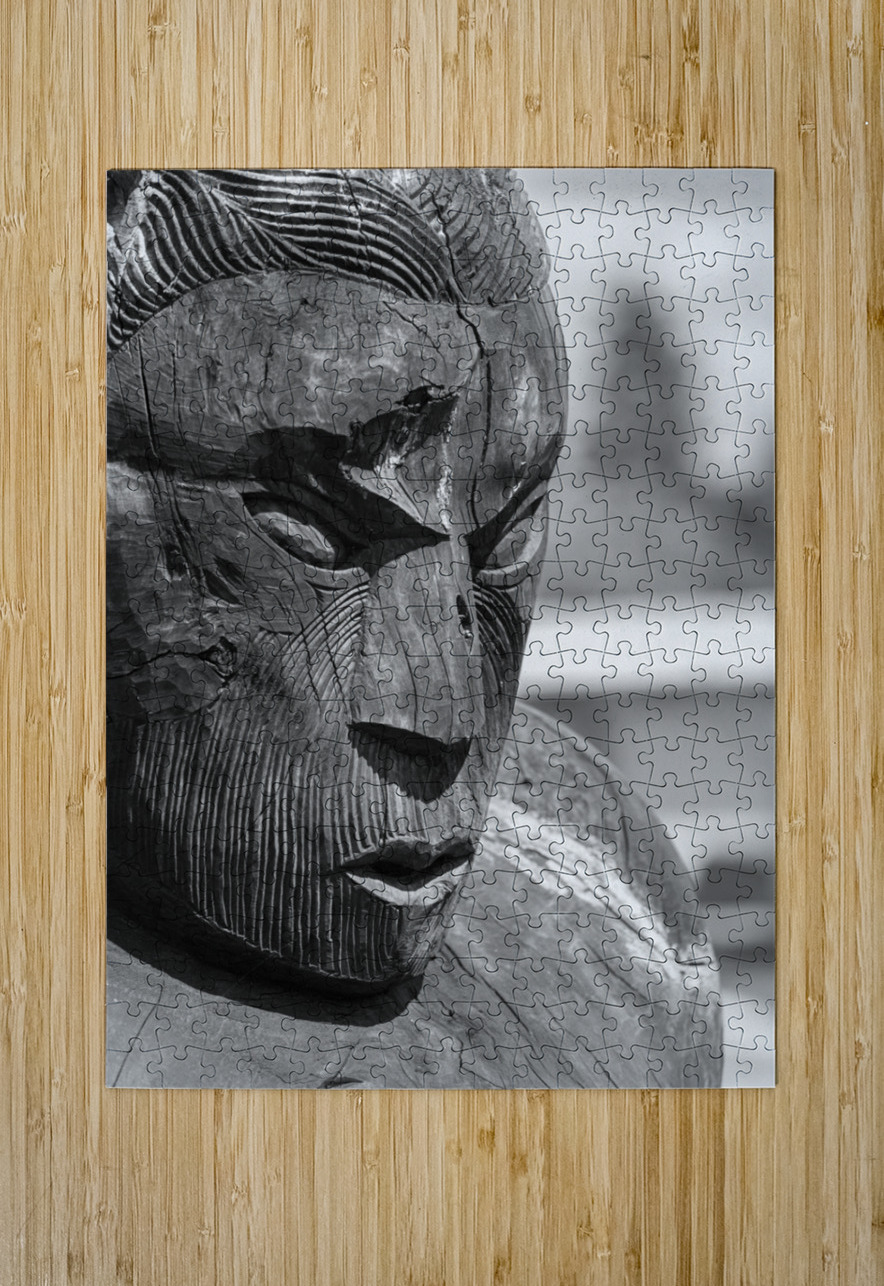 Maori carved head at Whakarewarewa Steve Heap Puzzle printing