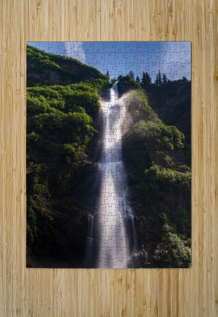 Dramatic waterfall of Bridal Veil Falls in Keystone Canyon Steve Heap Puzzle printing