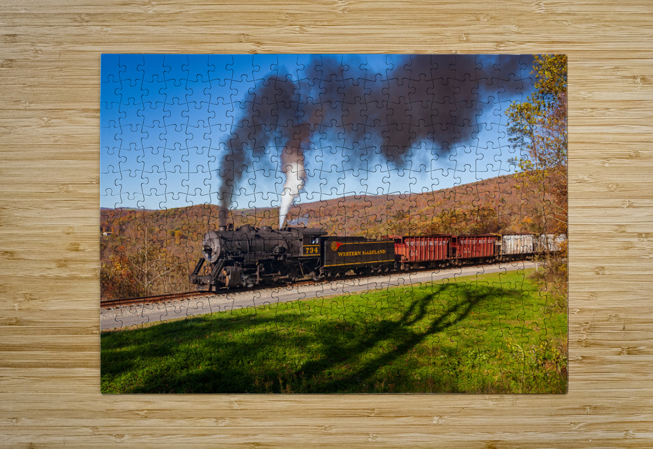 WMRR Steam train powers along railway  HD Metal print with Floating Frame on Back