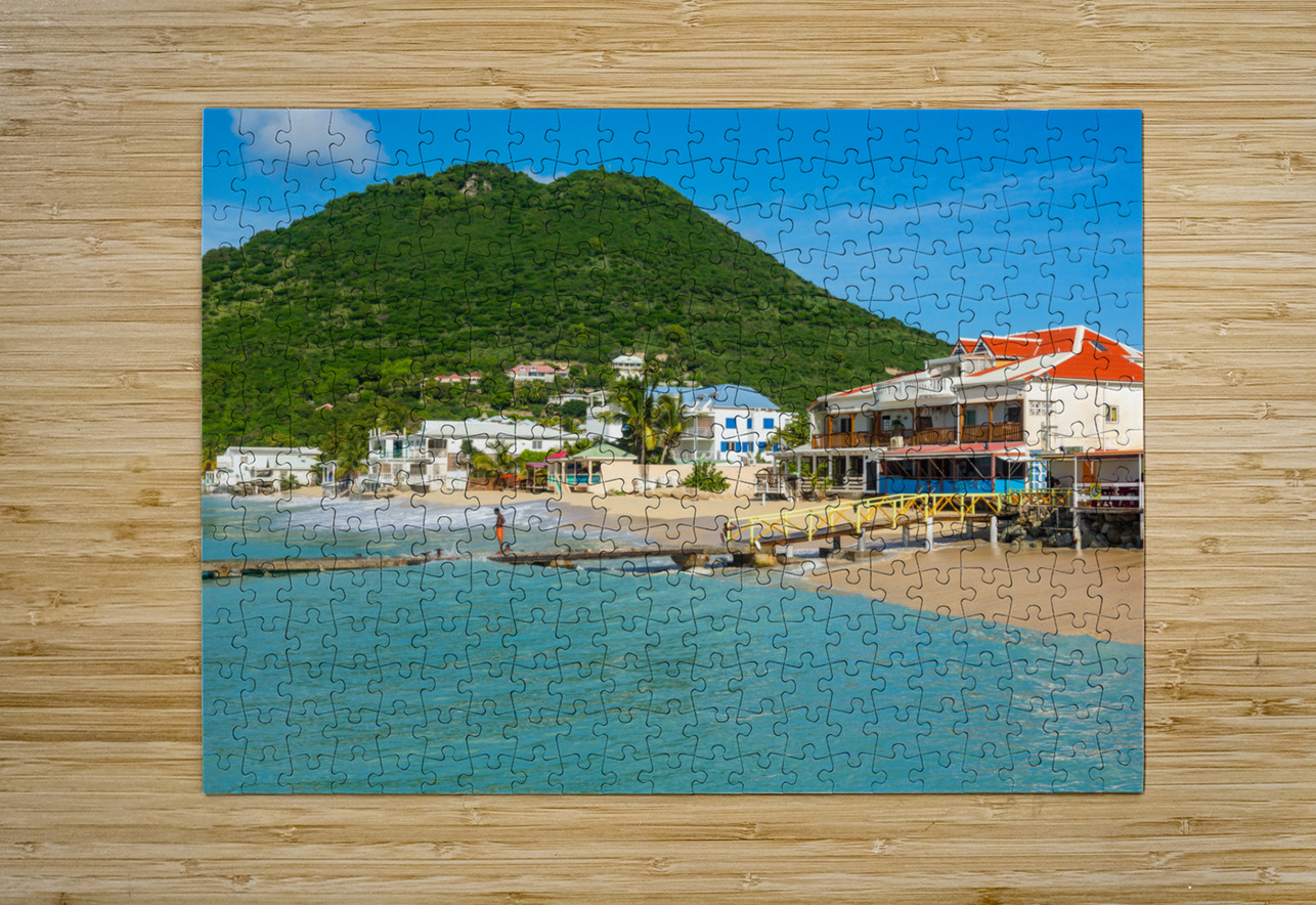 Beach at Grand Case in St Martin Caribbean Steve Heap Puzzle printing