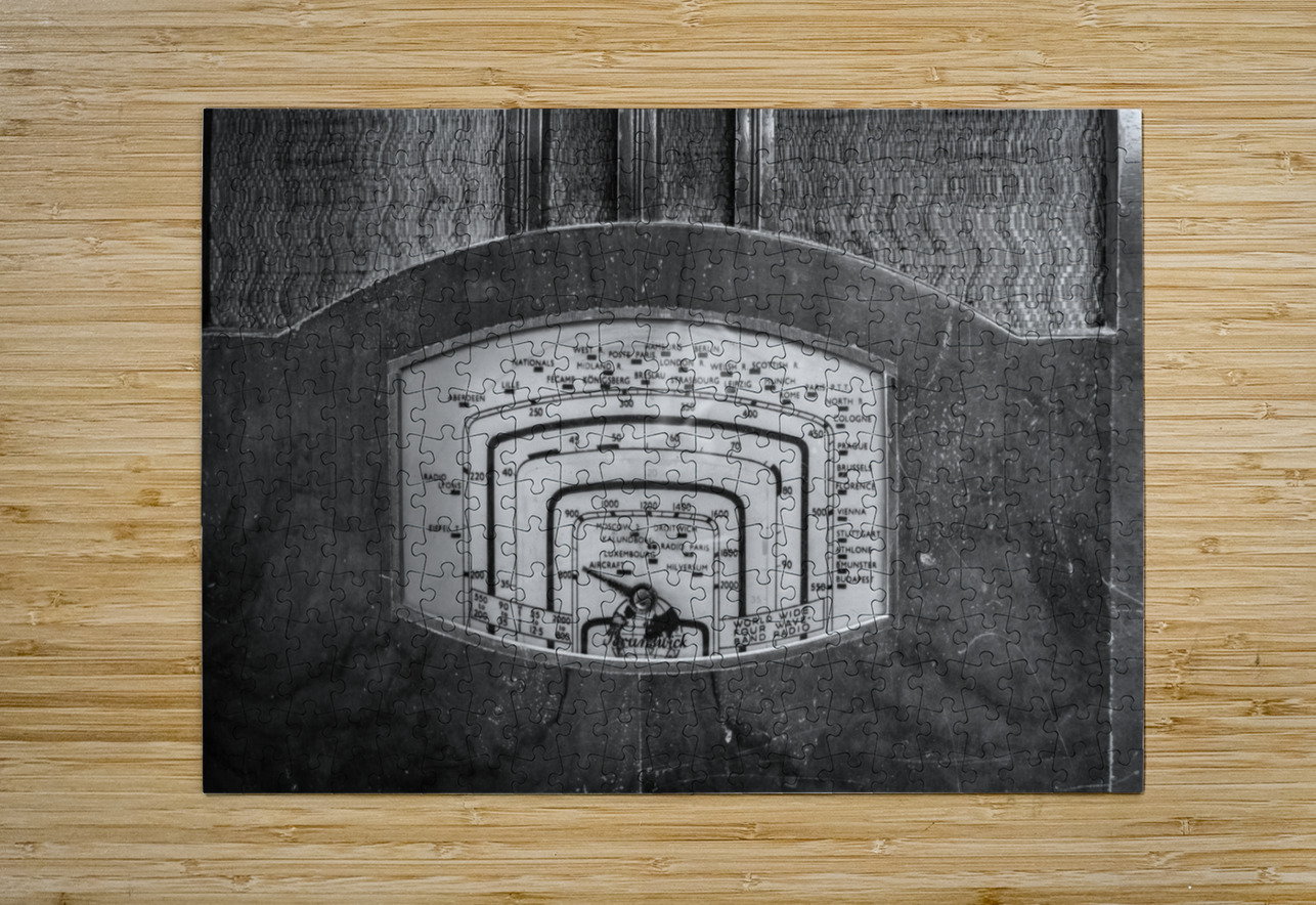 Tuning dial on Brunswick short wave radio Steve Heap Puzzle printing