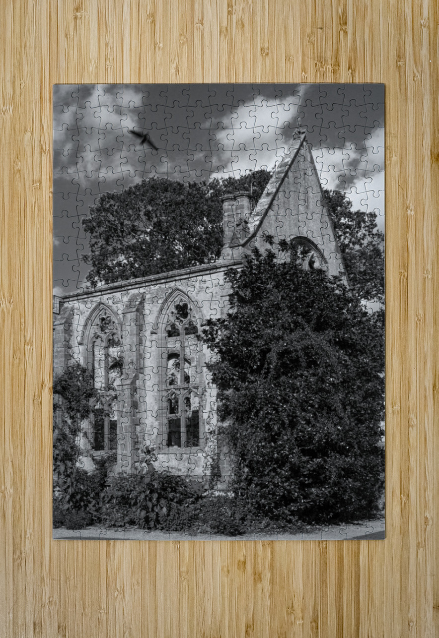 Abandoned historic British church monchrome Steve Heap Puzzle printing
