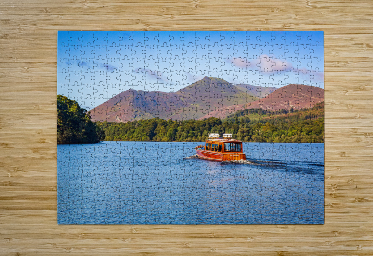 Lady Derwentwater on Derwent Water in Lake District  HD Metal print with Floating Frame on Back