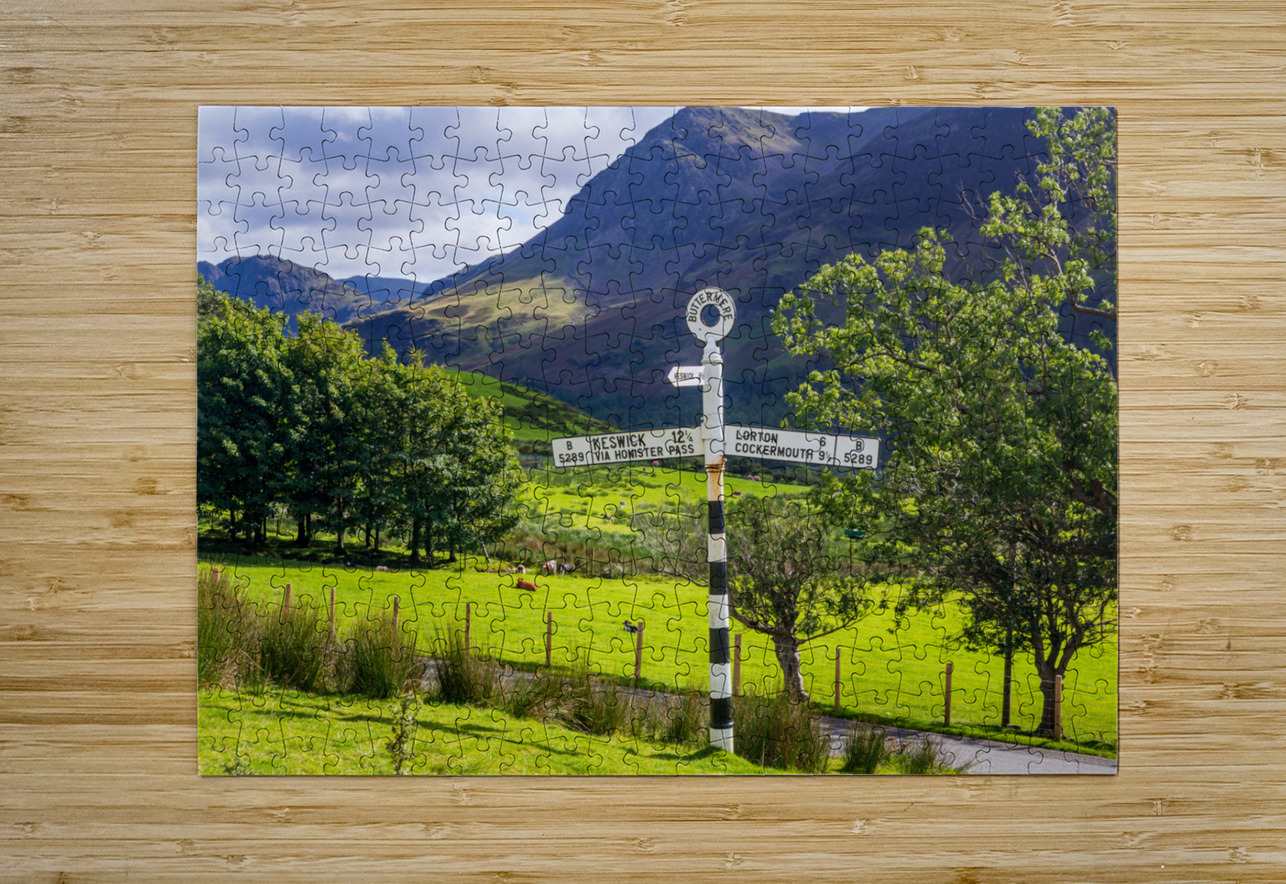 Buttermere road sign in english lake district Steve Heap Puzzle printing
