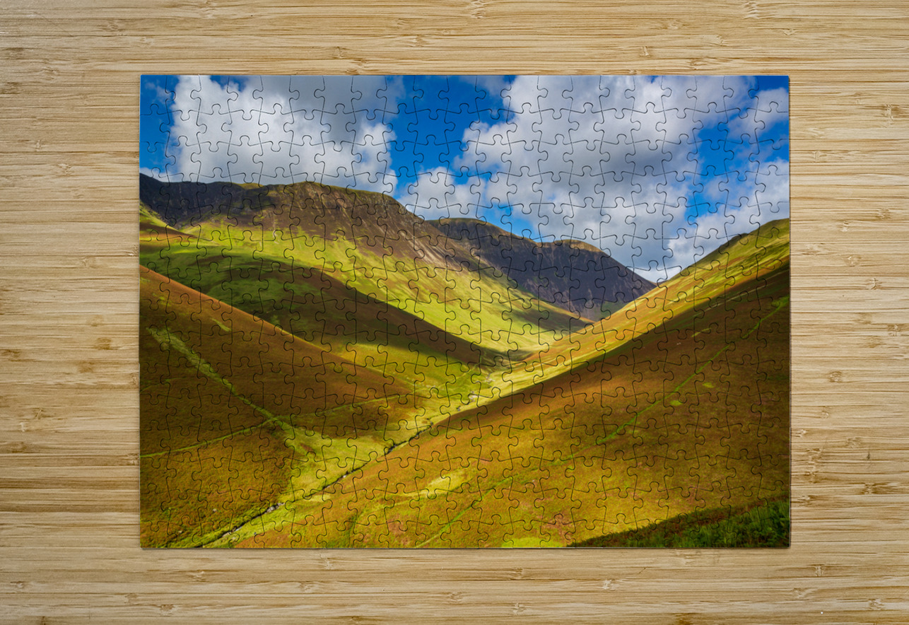 Newlands Pass in Lake District in England  HD Metal print with Floating Frame on Back