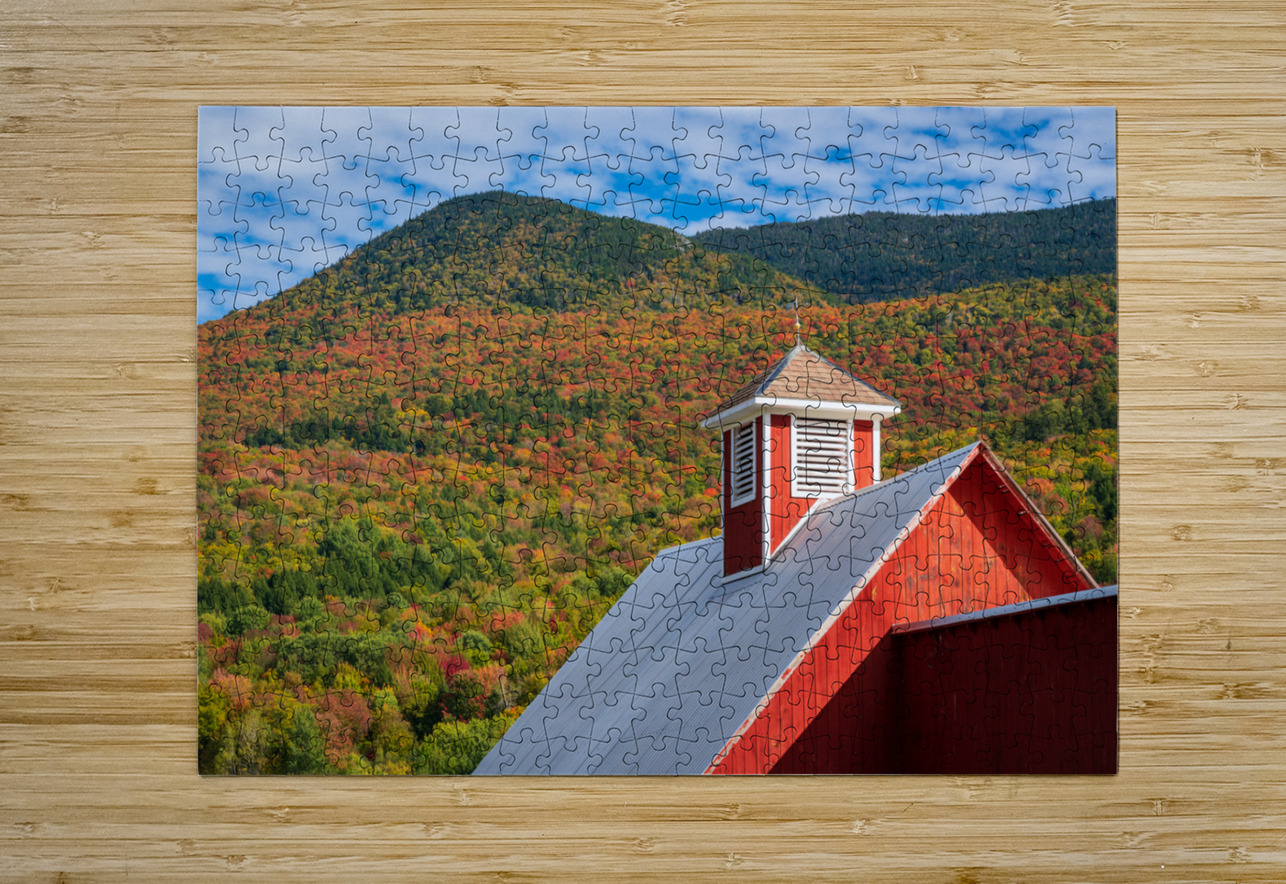 Grandview Farm barn with fall colors in Vermont Steve Heap Puzzle printing