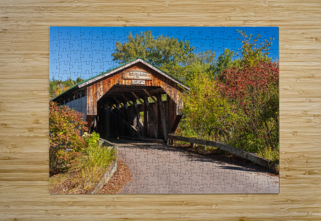 Poland covered bridge near Cambridge in Vermont Steve Heap Puzzle printing