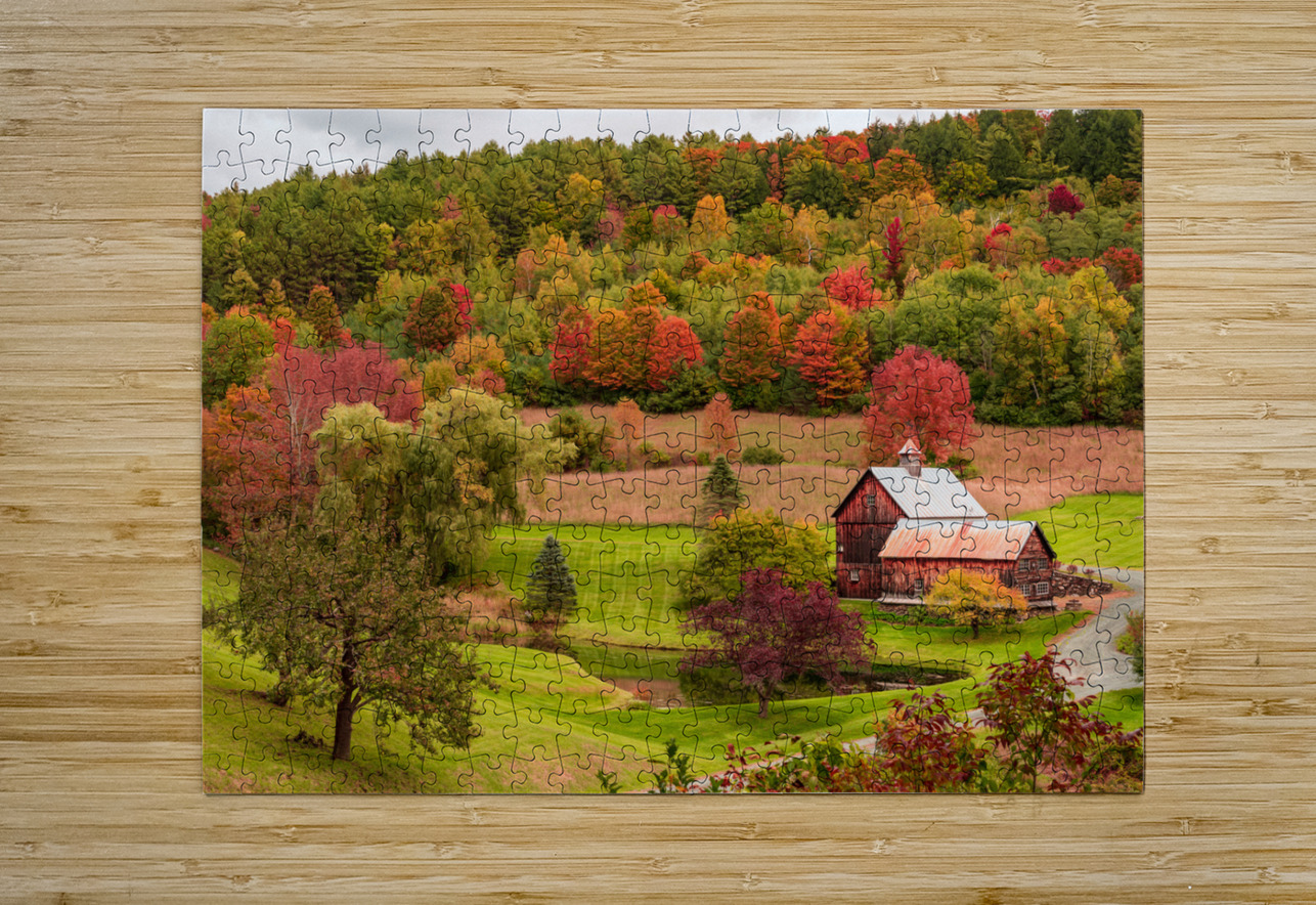 Iconic Sleepy Hollow Farm in Pomfret Vermont  HD Metal print with Floating Frame on Back
