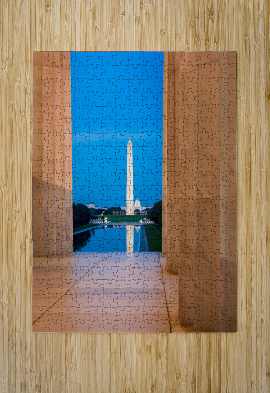 Washington monument reflecting from Jefferson Steve Heap Puzzle printing