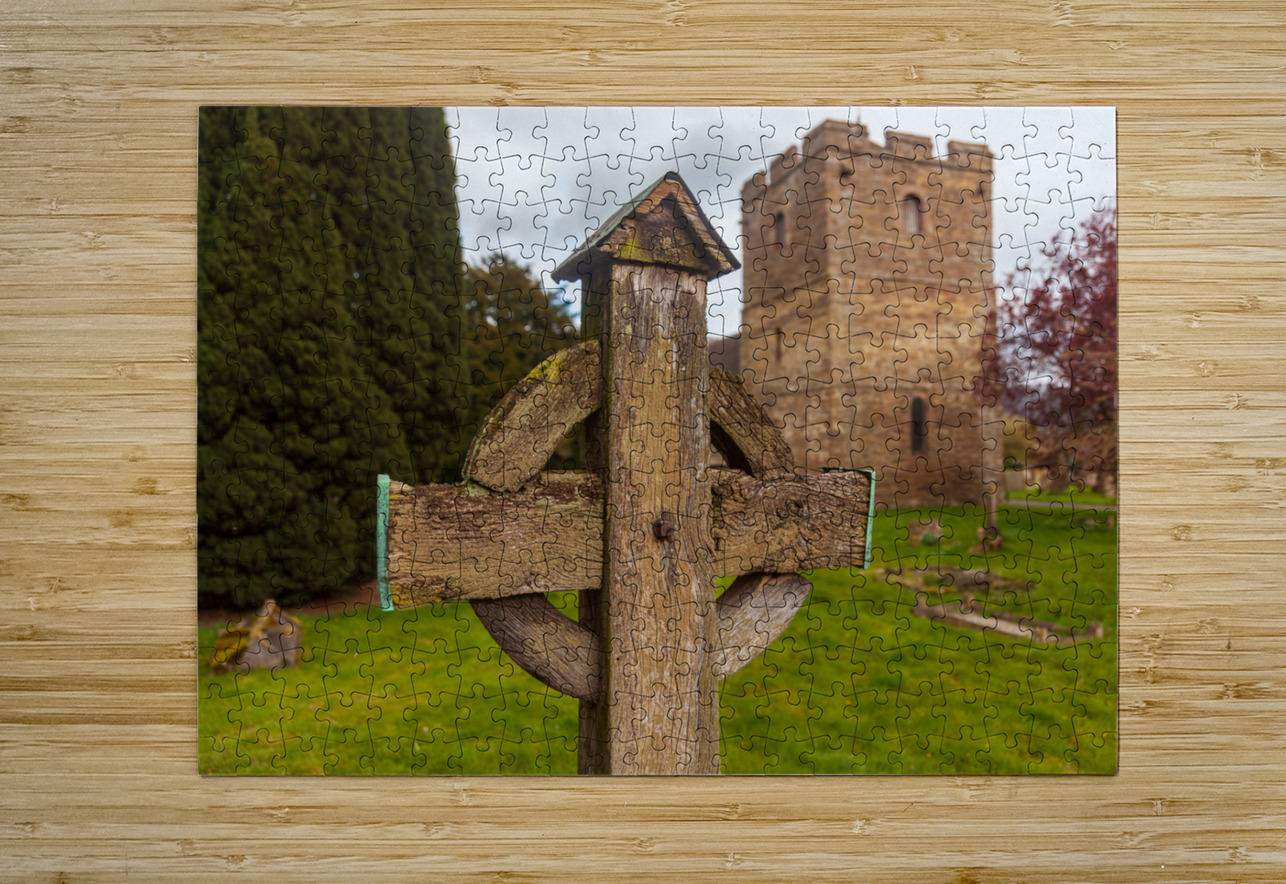 Old wooden cross in Stokesay graveyard Steve Heap Puzzle printing