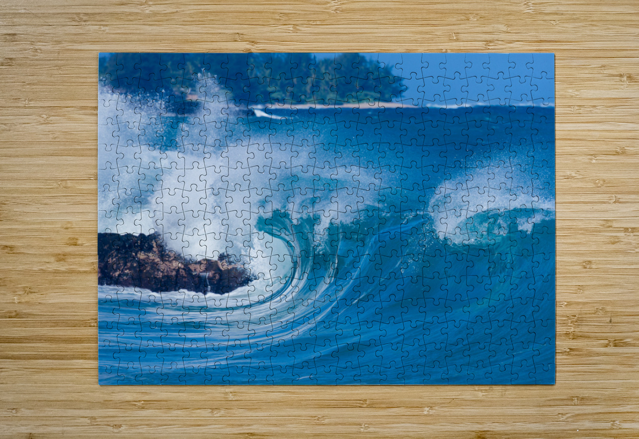 Powerful waves break at Lumahai Beach Kauai Steve Heap Puzzle printing