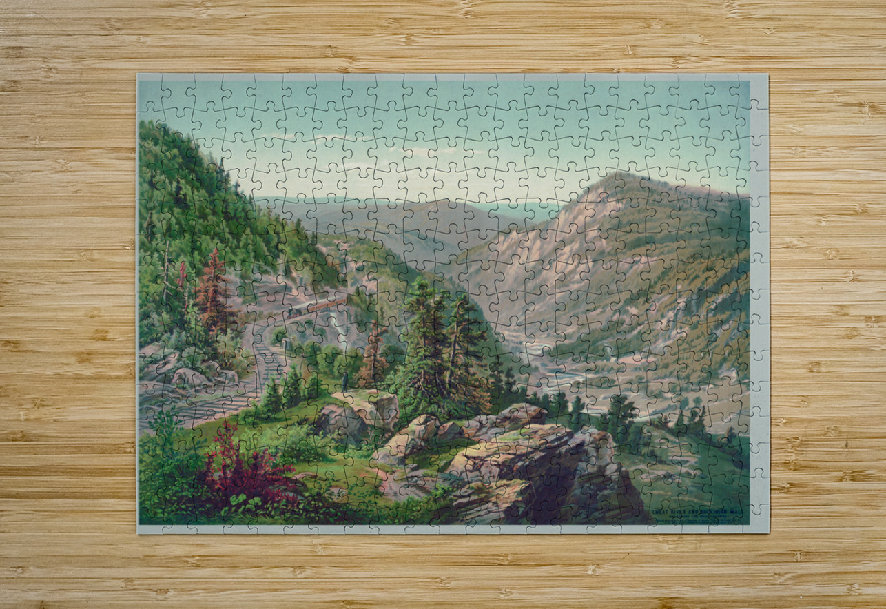 Restored painting of Buckhorn Wall and Cheat River Steve Heap Puzzle printing