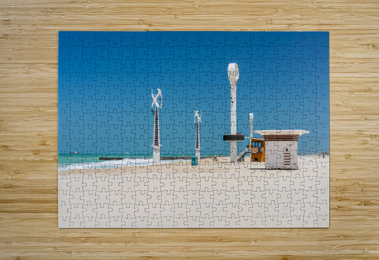Floodlights for night swimming at Jumeira Wild Beach in Dubai Steve Heap Puzzle printing