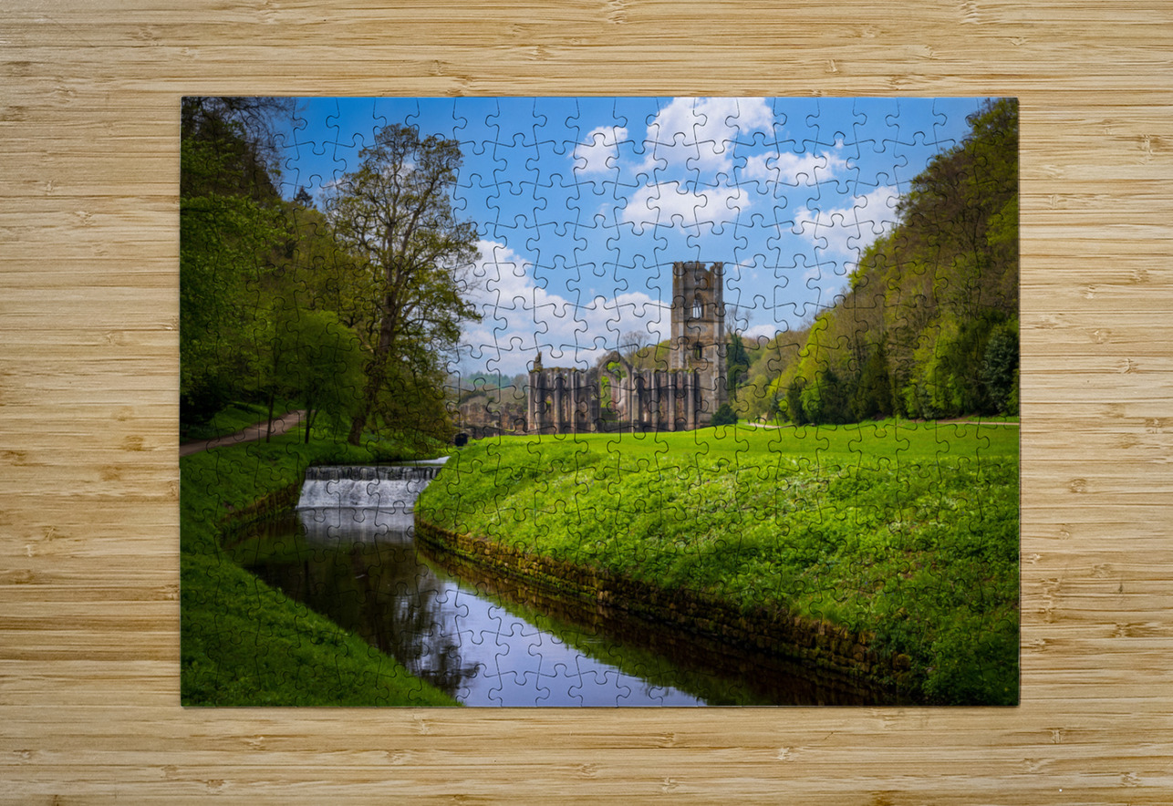 Springtime at Fountains Abbey ruins in Yorkshire England Steve Heap Puzzle printing