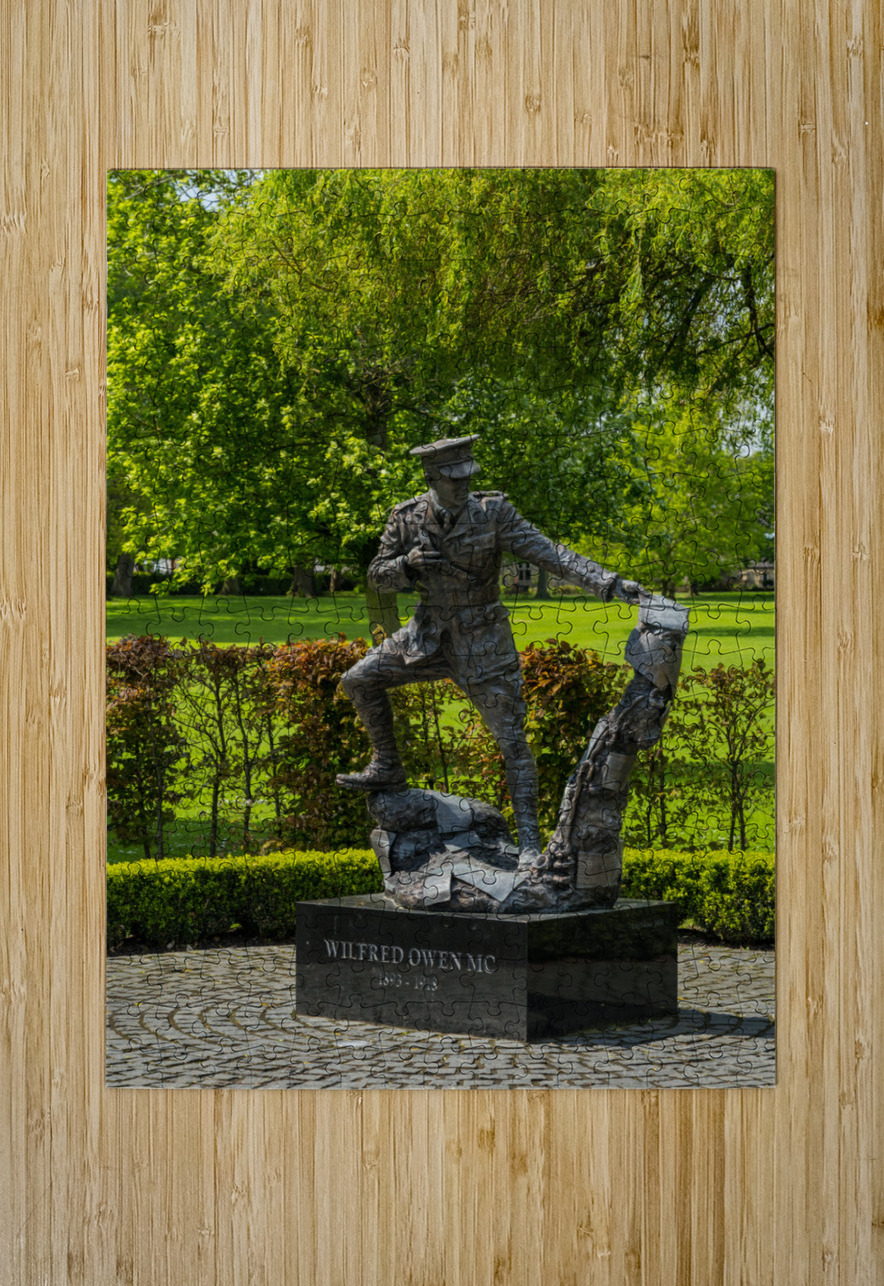  Portrait of Wilfred Owen statue in Oswestry park in Shropshire Steve Heap Puzzle printing