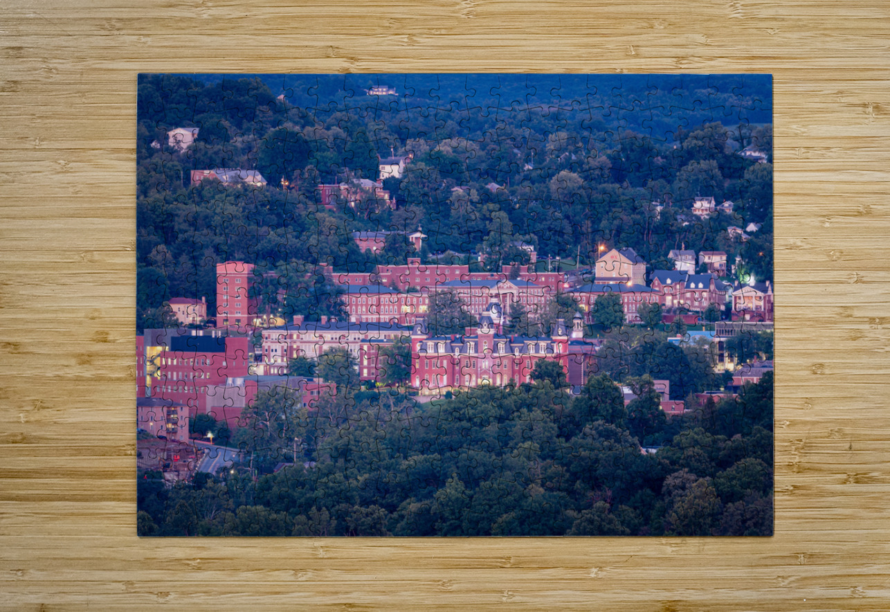 Downtown campus of West Virginia university at dusk Steve Heap Puzzle printing