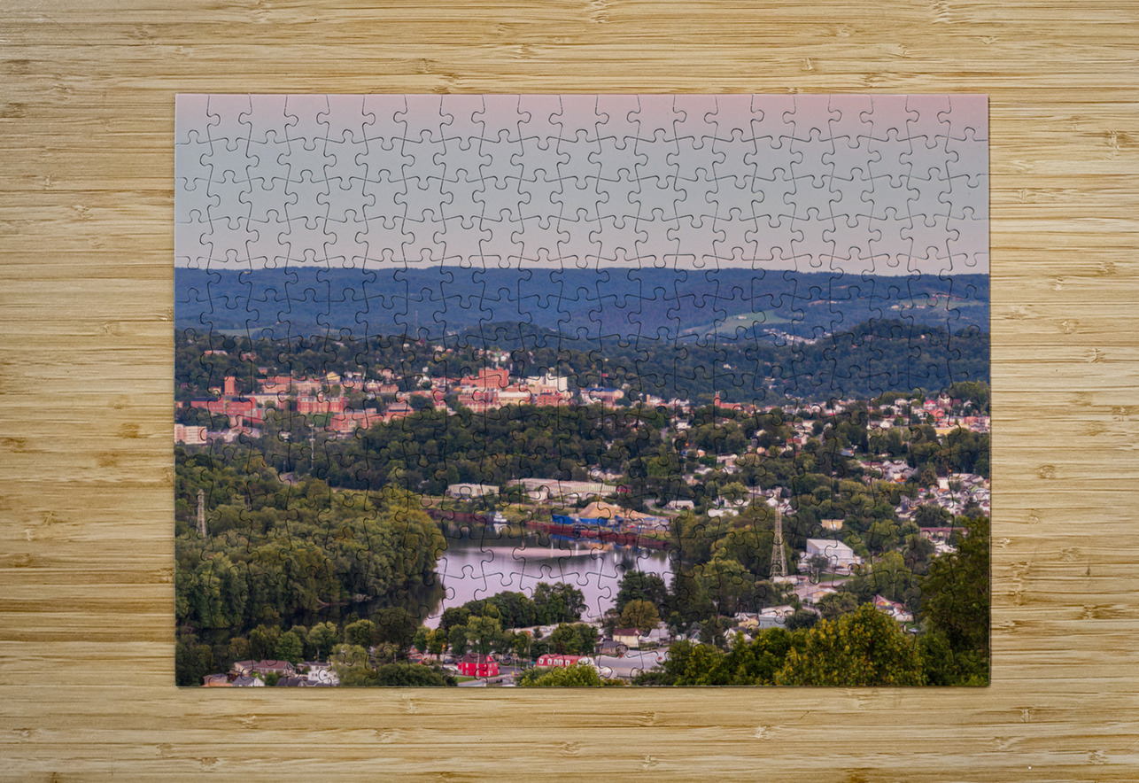 Sunset lights the sky above Morgantown in West Virginia Steve Heap Puzzle printing