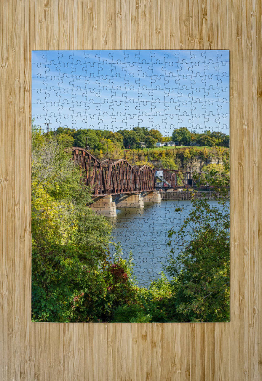 Historic rail bridge between Dubuque Iowa and East Dubuque Steve Heap Puzzle printing