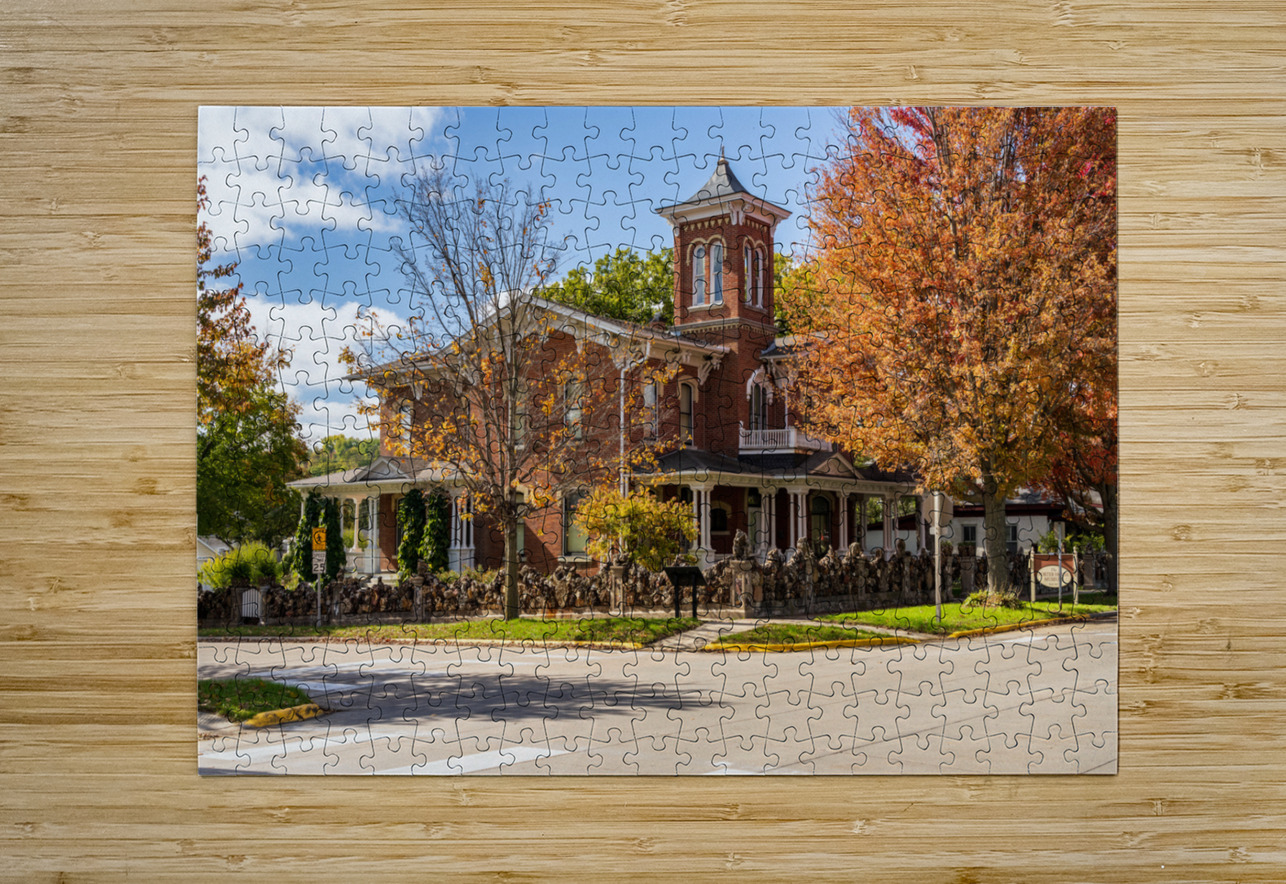 Facade of Porter House Museum on W Broadway in Decorah Iowa Steve Heap Puzzle printing