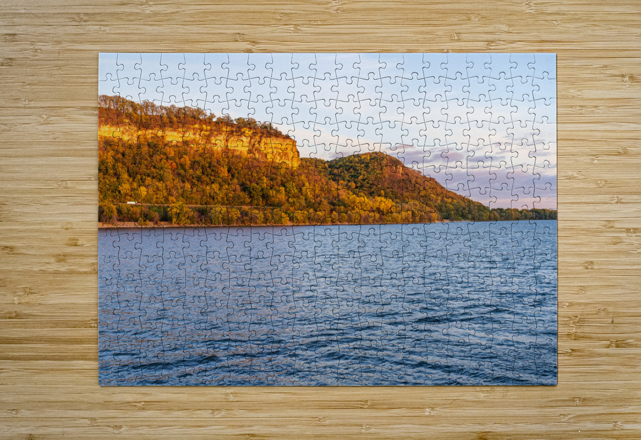Cliffs of Maiden Rock Bluff state natural area from Mississippi  Steve Heap Puzzle printing