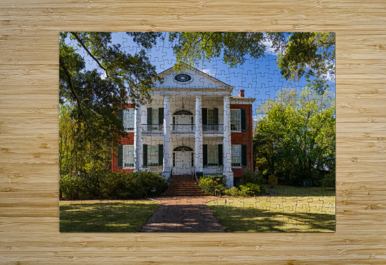 Facade of antebellum home in Natchez in Mississippi Steve Heap Puzzle printing