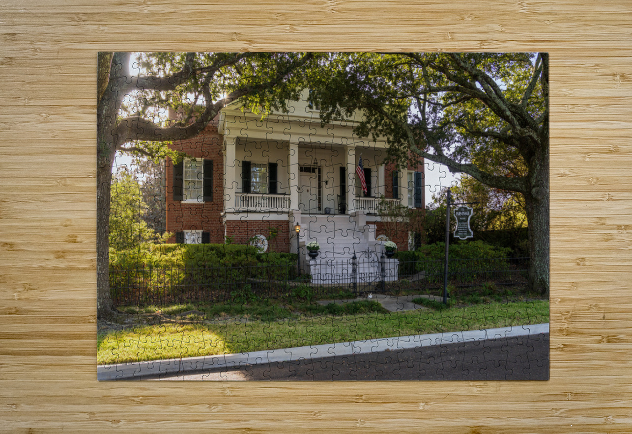 Facade of antebellum home in Natchez in Mississippi Steve Heap Puzzle printing