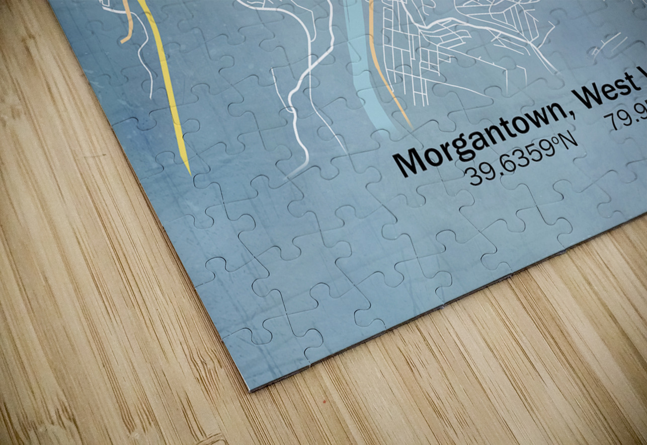 Blueprint of Morgantown WV city streets Steve Heap Puzzle