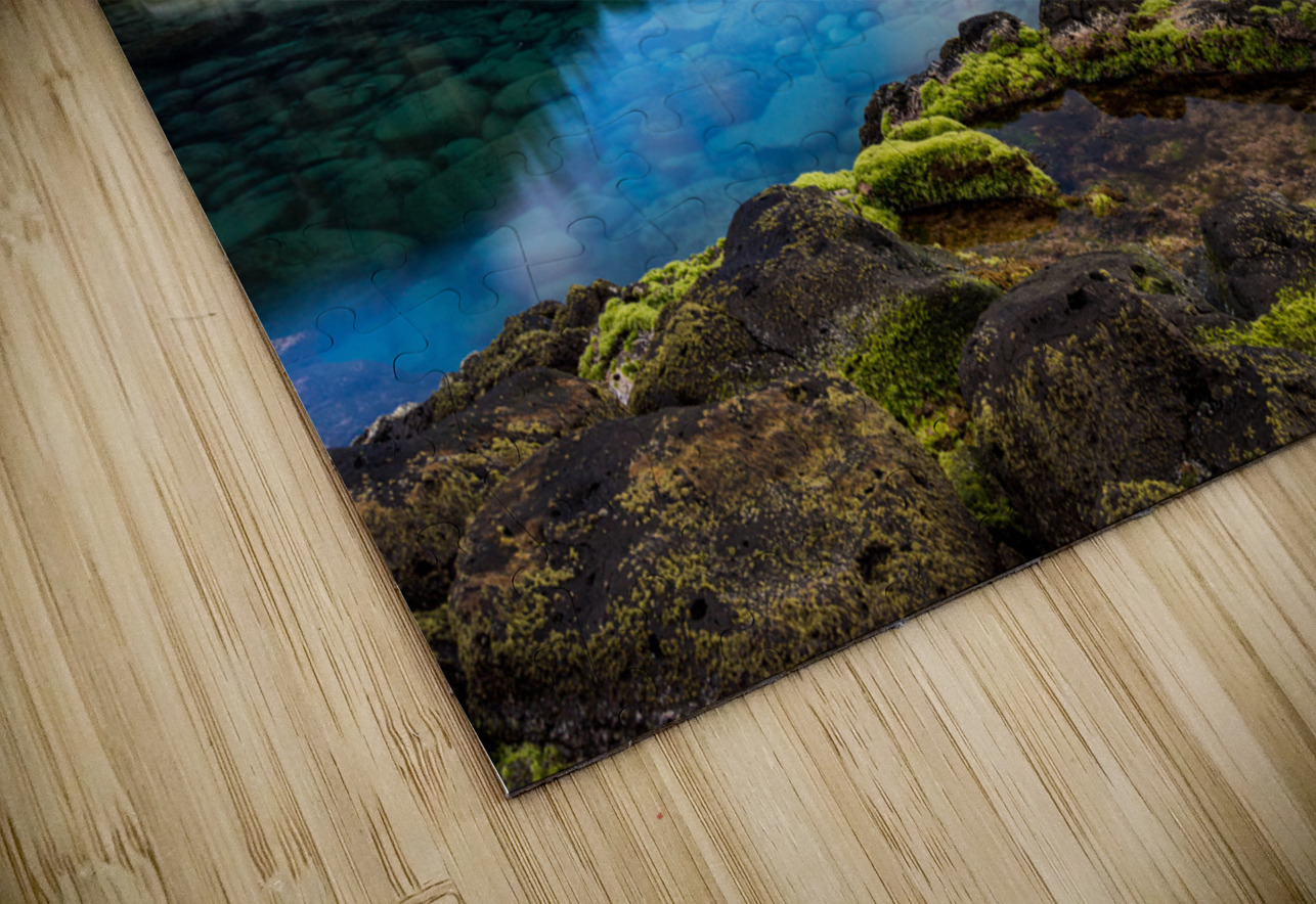 Long exposure image of the pool known as Queens Bath on  Kauai HD Sublimation Metal print