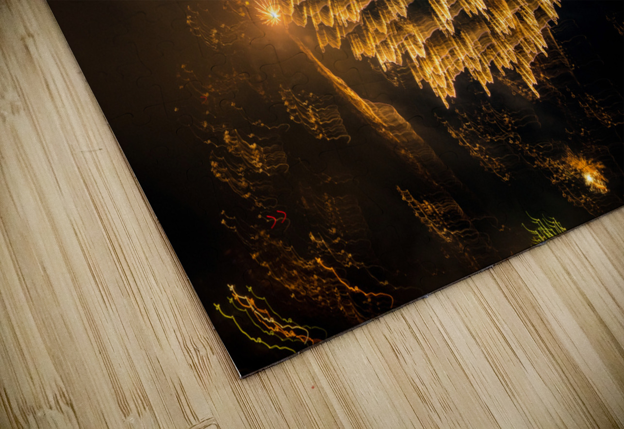 Abstract fireworks over Pittsburgh HD Sublimation Metal print