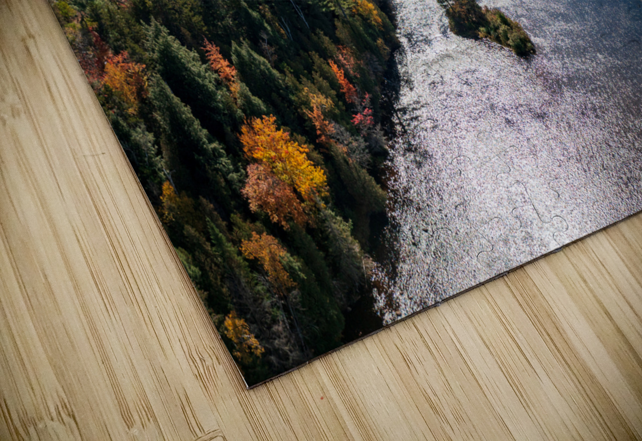 Saranac river flows through multi-colored fall landscape in Adir Steve Heap Puzzle
