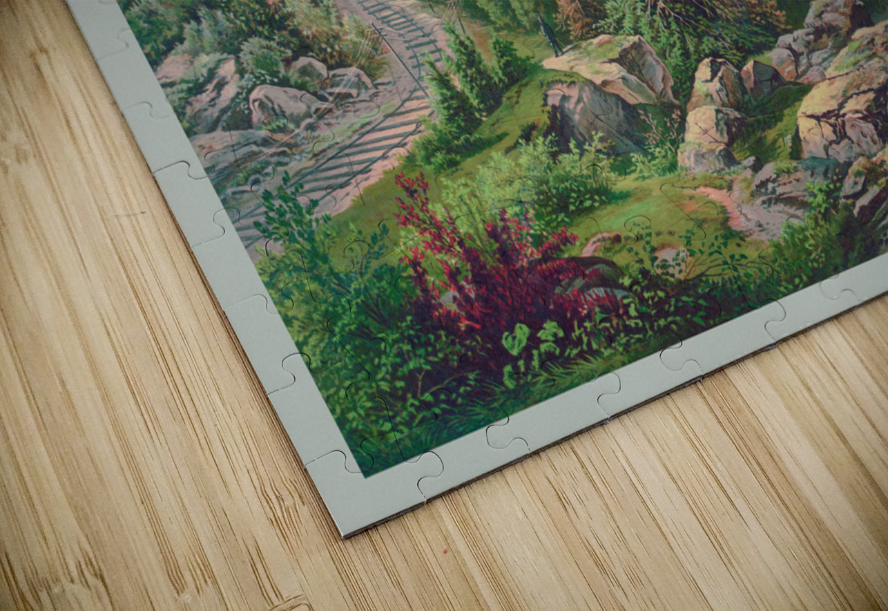 Restored painting of Buckhorn Wall and Cheat River Steve Heap Puzzle