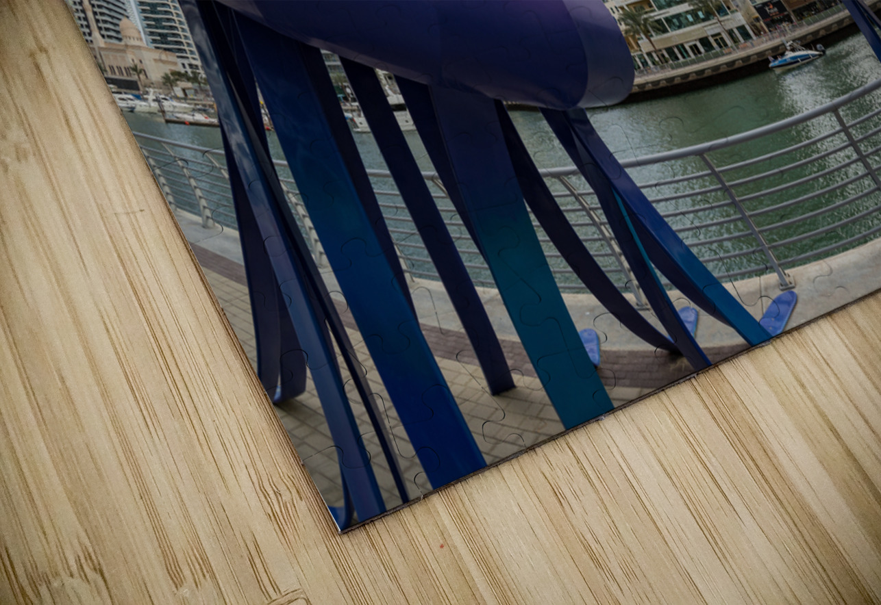 Jellyfish sculptures on promenade at Dubai Marina UAE Steve Heap Puzzle