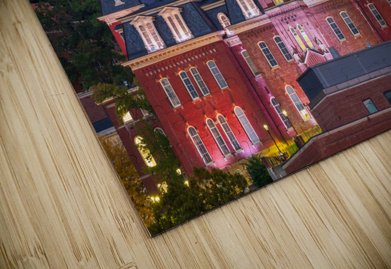 Moonrise over illuminated Woodburn Hall at WVU Morgantown Steve Heap Puzzle