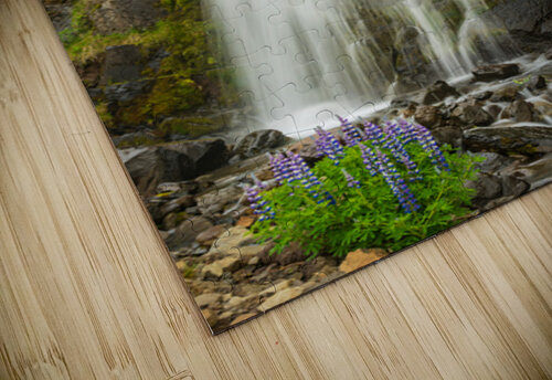 Budareyrarfoss waterfall cascades down the mountain by the port  Steve Heap puzzle