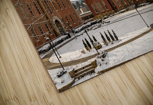 Woodburn Hall at West Virginia University in the snow Steve Heap puzzle