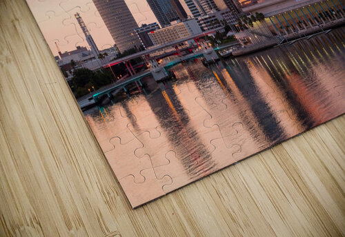 City skyline of Tampa Florida at sunset Steve Heap puzzle