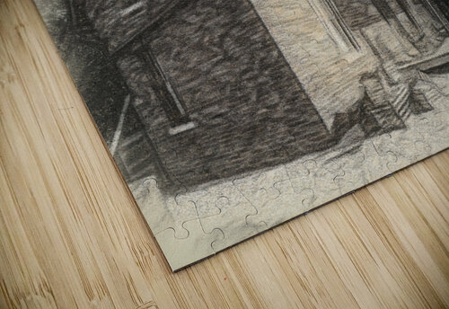Charcoal drawing of Lighthouse keeper house Bill Baggs jigsaw puzzle