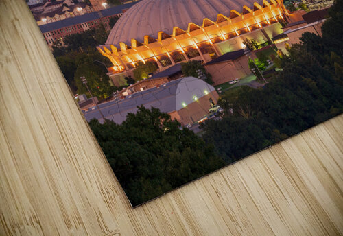 Moon rising above the Coliseum at WVU jigsaw puzzle