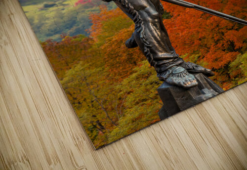 Mountaineer statue from WVU with fall leaves in West Virginia Steve Heap puzzle
