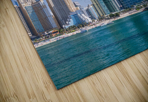 Skyline of hotels and apartments in JBR Beach from Bluewaters is Steve Heap puzzle