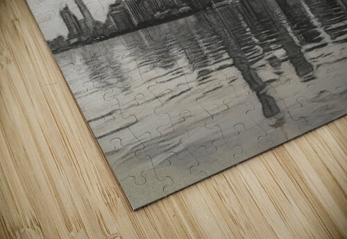 Charcoal drawing of the Manhattan Skyline Steve Heap puzzle