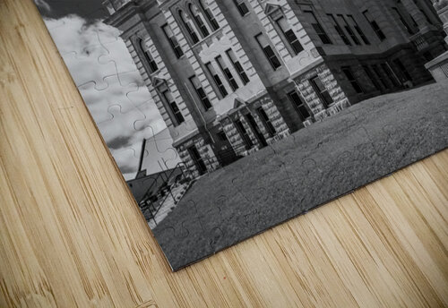 BW Facade and clock tower of Winneshiek County Courthouse Steve Heap puzzle